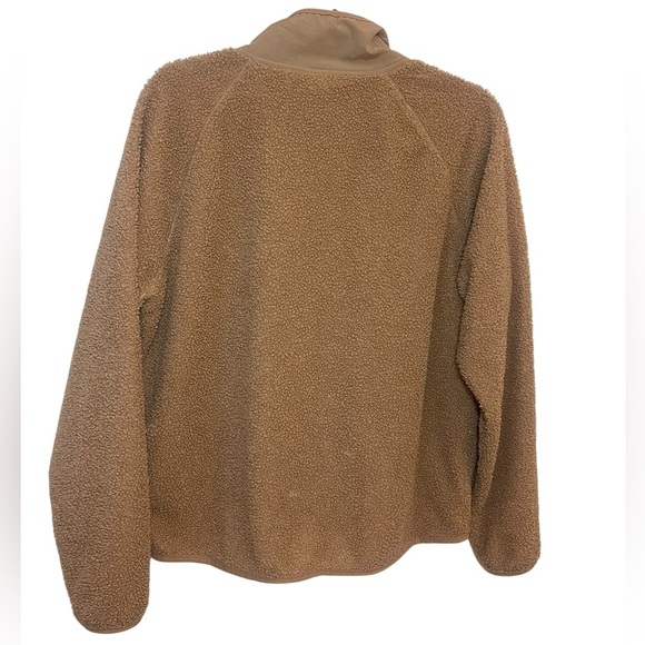 Pink snap front Sherpa lightweight jacket teddy fleece light brown small - Picture 2 of 7